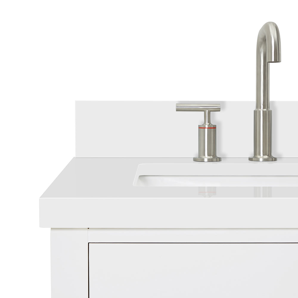 Alenza 36-inch White bathroom vanity on detail 2