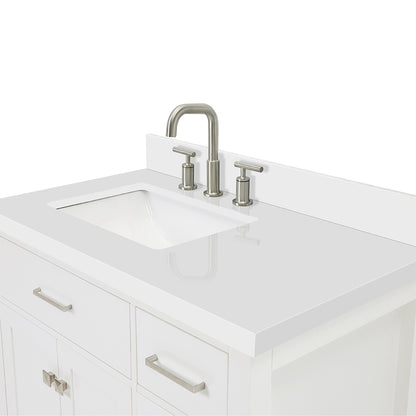 Alenza 36-inch White bathroom vanity on detail 3