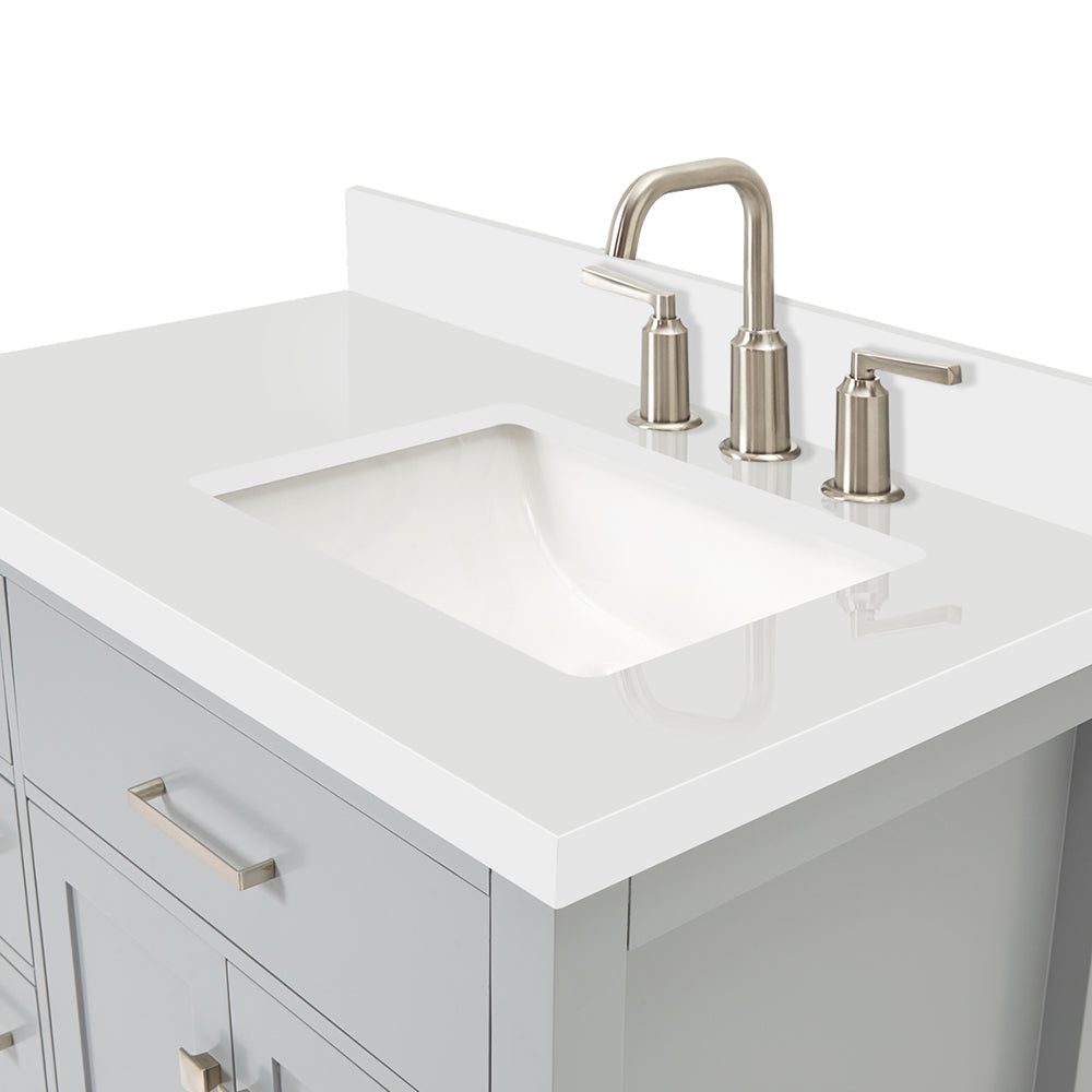 Alenza 36-inch Grey bathroom vanity on detail 3