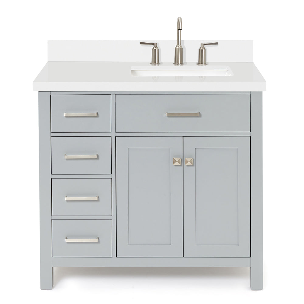 Alenza 36-inch Grey bathroom vanity on white back ground front view main image