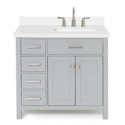 Alenza 36-inch Grey bathroom vanity on white back ground front view main image