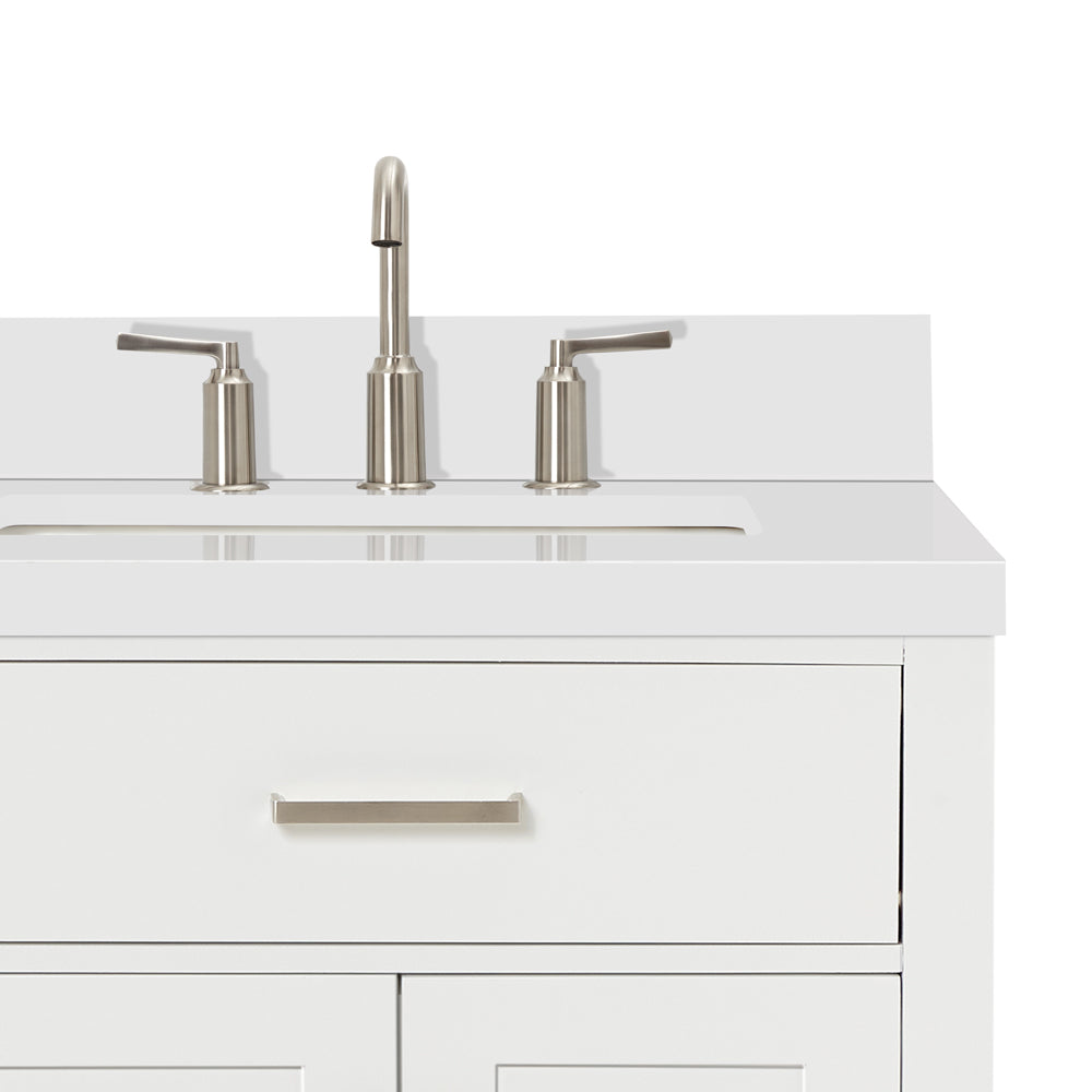 Alenza 36-inch White bathroom vanity on detail 2