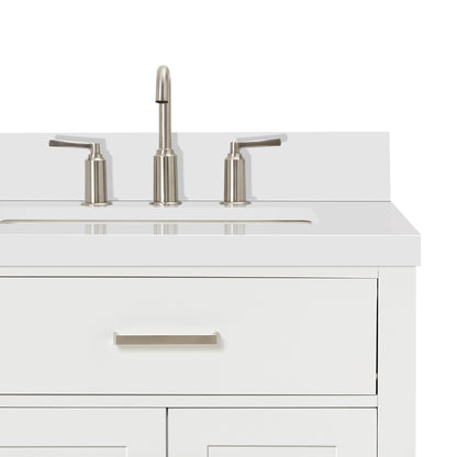 Alenza 36-inch White bathroom vanity on detail 2