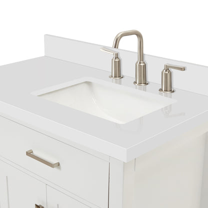 Alenza 36-inch White bathroom vanity on detail 3