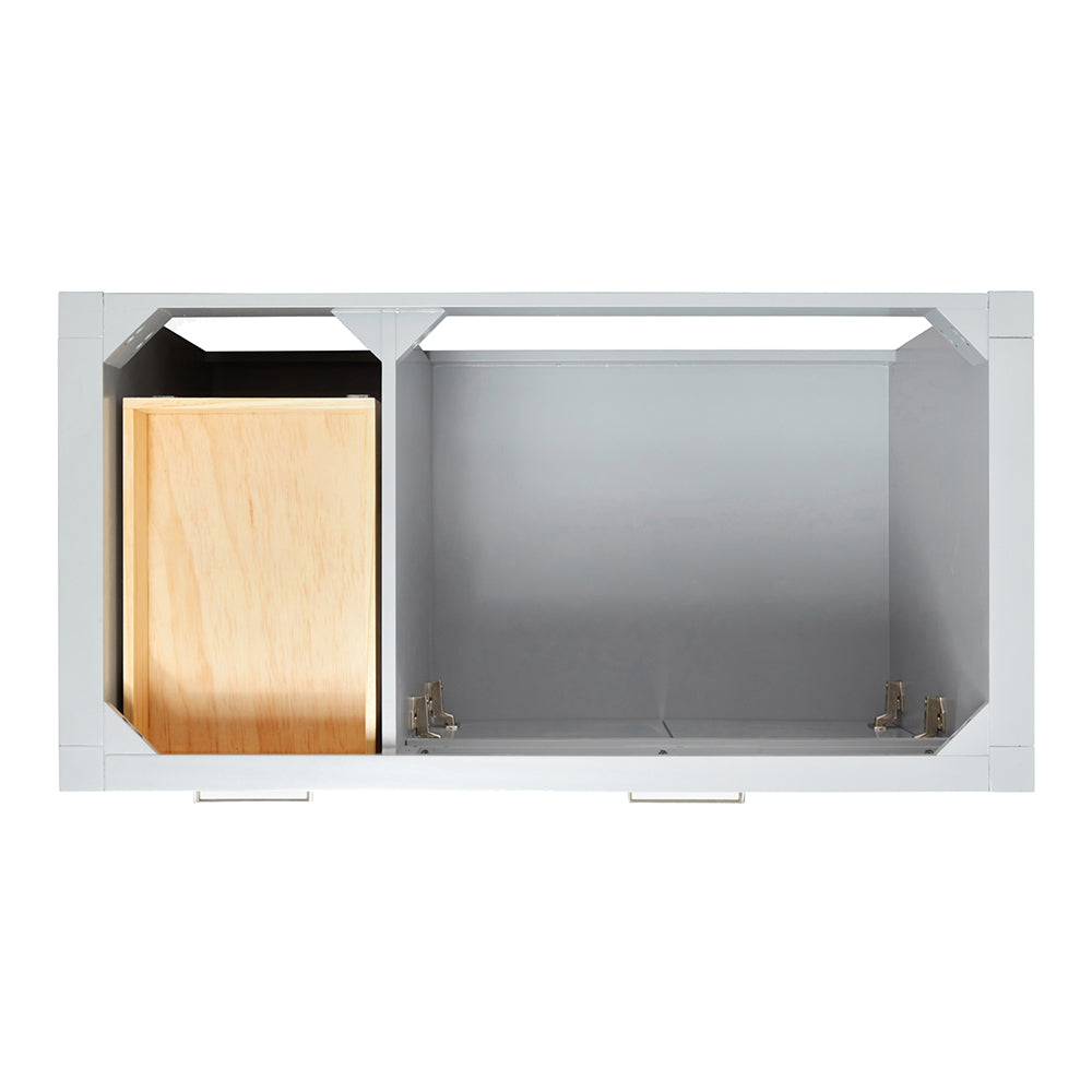 Alenza 42-inch Grey bathroom vanity on white back ground top down