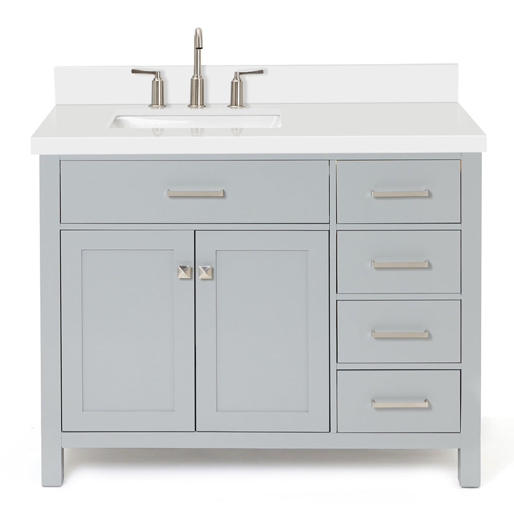 Alenza 42-inch Grey bathroom vanity on white back ground front view main image