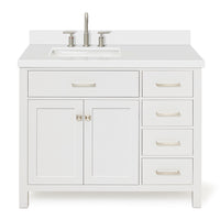 Alenza 42-inch White bathroom vanity on white back ground front view main image