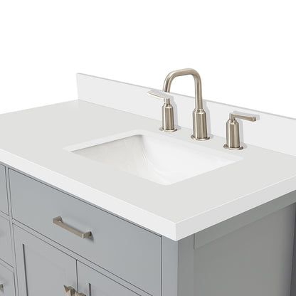 Alenza 42-inch Grey bathroom vanity on detail 3
