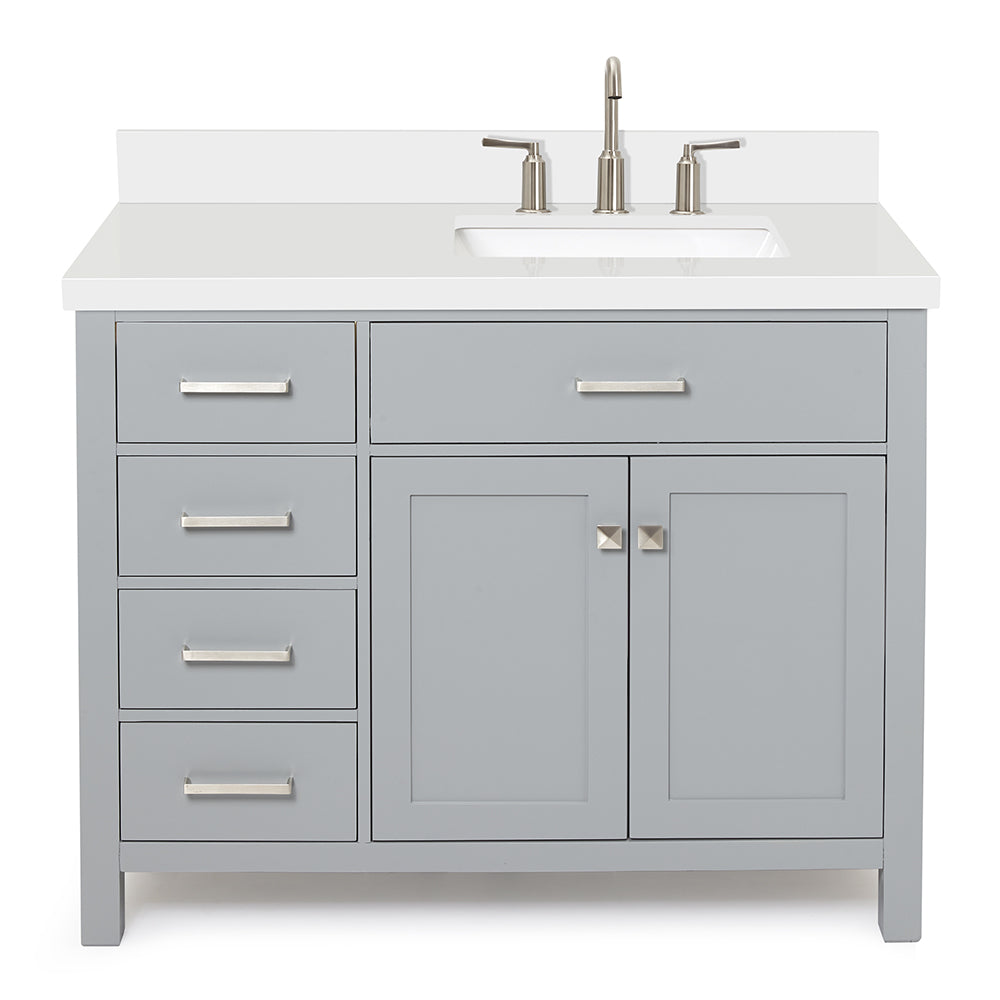 Alenza 42-inch Grey bathroom vanity on white back ground front view main image