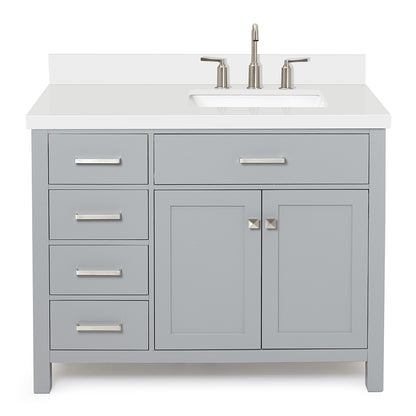 Alenza 42-inch Grey bathroom vanity on white back ground front view main image
