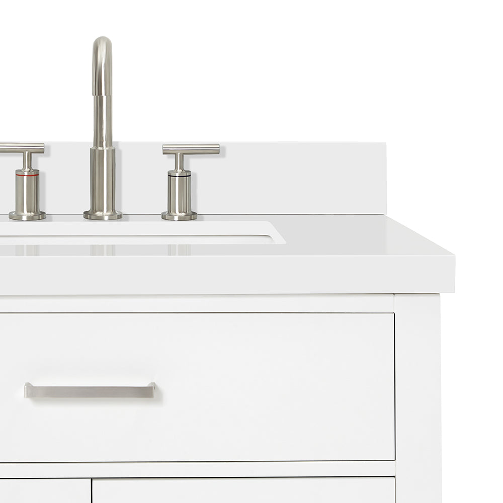 Alenza 42-inch White bathroom vanity on detail 3