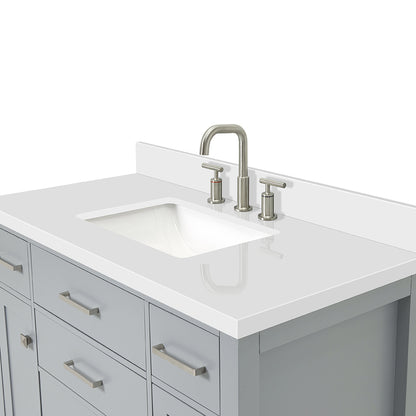 Alenza 42-inch Grey bathroom vanity on detail 2
