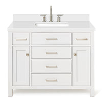 Alenza 42-inch White bathroom vanity on white back ground front view main image