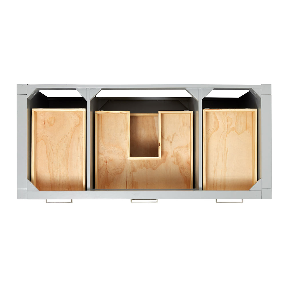 Alenza 48-inch Grey bathroom vanity on white back ground top down