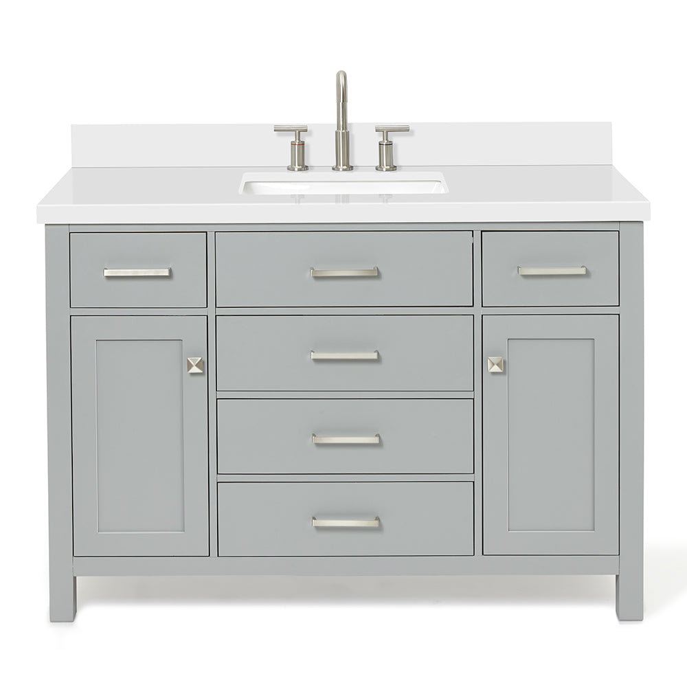 Alenza 48-inch Grey bathroom vanity on white back ground front view main image