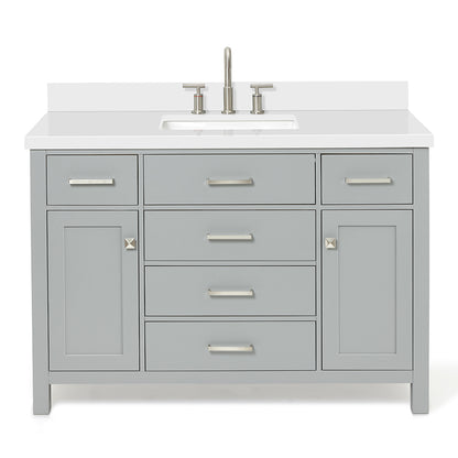 Alenza 48-inch Grey bathroom vanity on white back ground front view main image