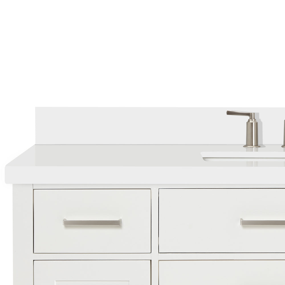 Alenza 48-inch White bathroom vanity on detail 2