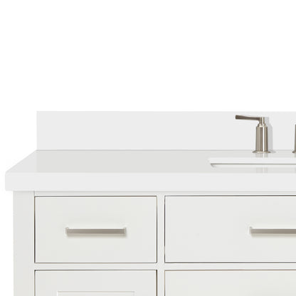 Alenza 48-inch White bathroom vanity on detail 2