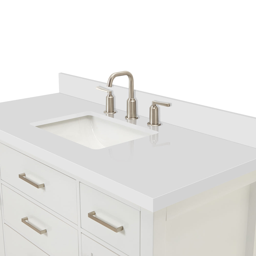 Alenza 48-inch White bathroom vanity on detail 3