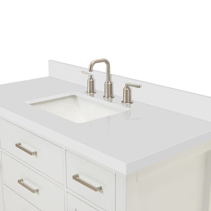 Alenza 48-inch White bathroom vanity on detail 3
