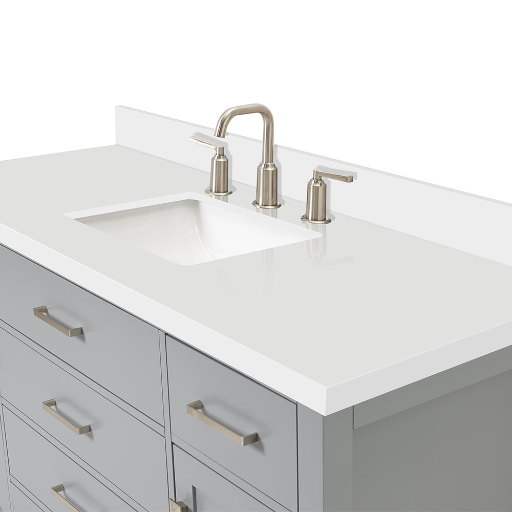 Alenza 54-inch Grey bathroom vanity on detail 3