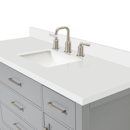 Alenza 54-inch Grey bathroom vanity on detail 3