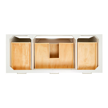 Alenza 54-inch White bathroom vanity on white back ground top down