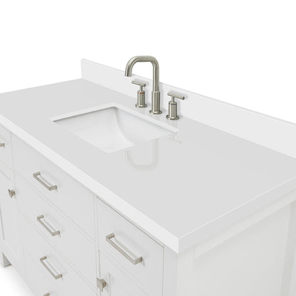 Alenza 54-inch White bathroom vanity on detail 2