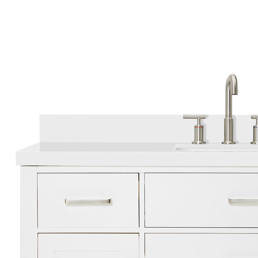 Alenza 54-inch White bathroom vanity on detail 3