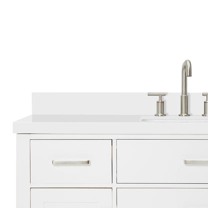 Alenza 54-inch White bathroom vanity on detail 3
