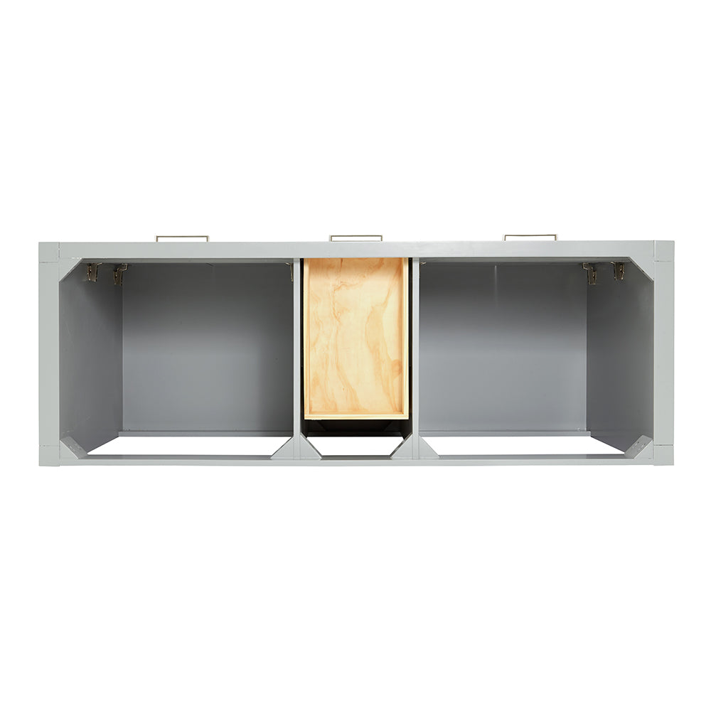Alenza 60-inch Grey bathroom vanity on white back ground top down