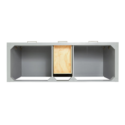 Alenza 60-inch Grey bathroom vanity on white back ground top down
