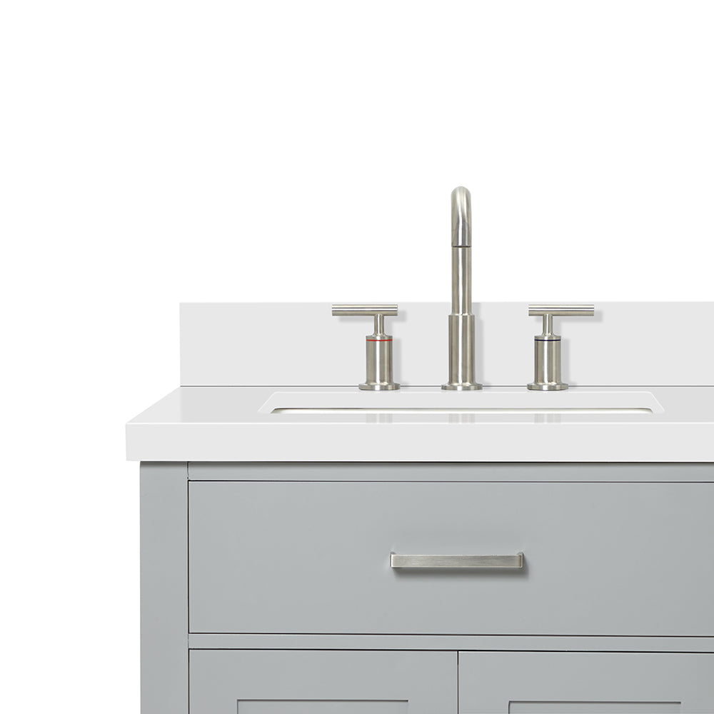 Alenza 60-inch Grey bathroom vanity on detail 2