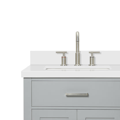 Alenza 60-inch Grey bathroom vanity on detail 2