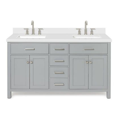Alenza 60-inch Grey bathroom vanity on white back ground front view main image