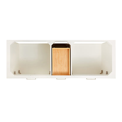 Alenza 60-inch White bathroom vanity on white back ground top down
