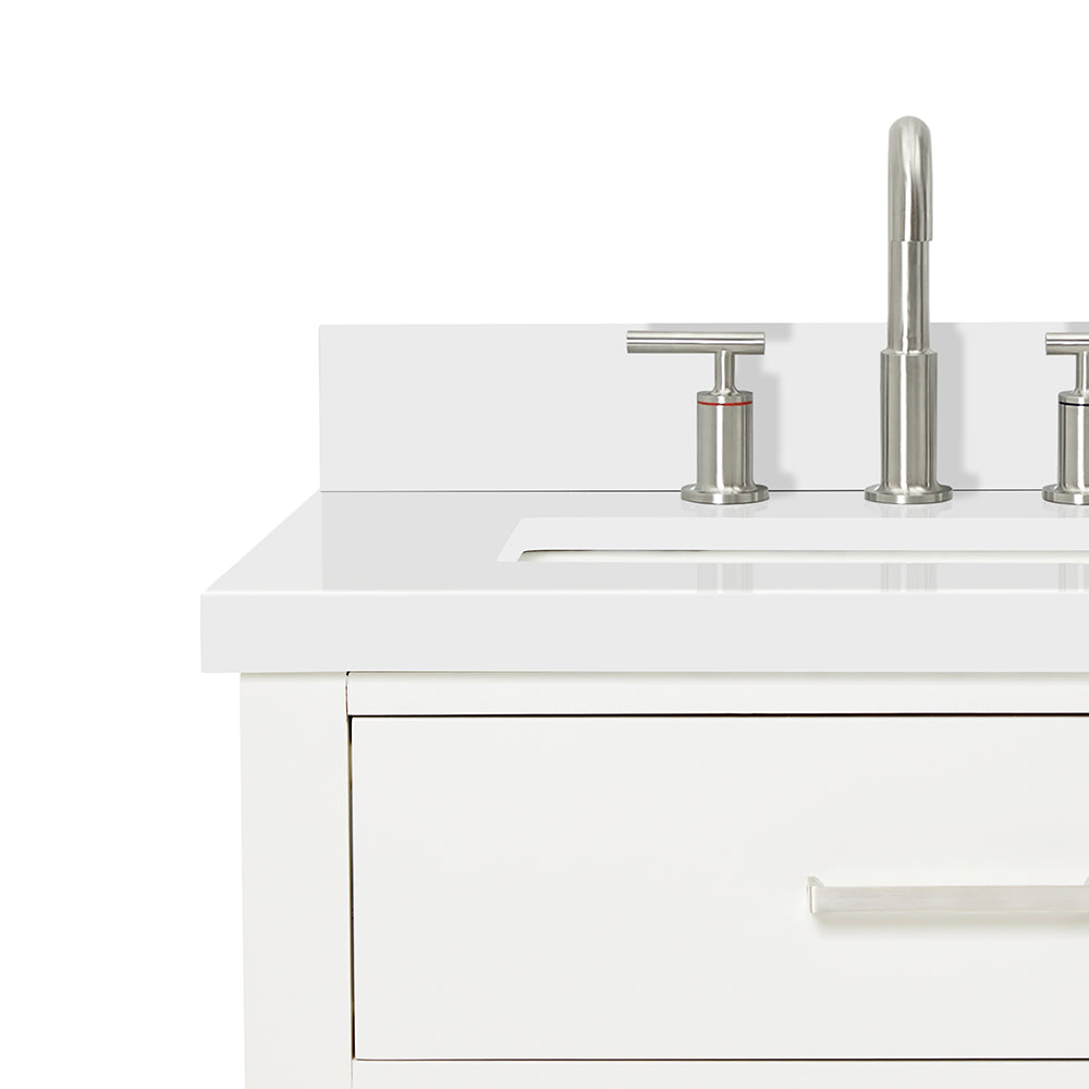 Alenza 60-inch White bathroom vanity on detail 2