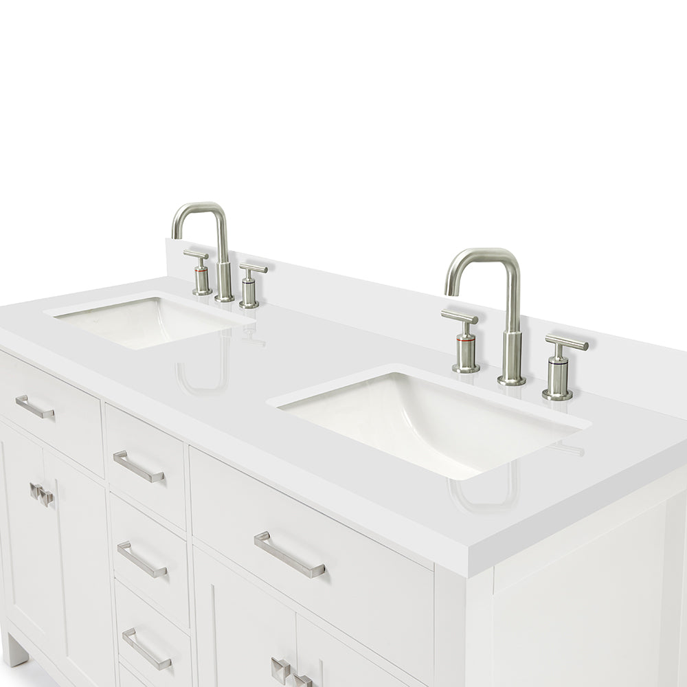 Alenza 60-inch White bathroom vanity on detail 3