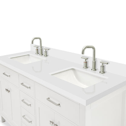 Alenza 60-inch White bathroom vanity on detail 3