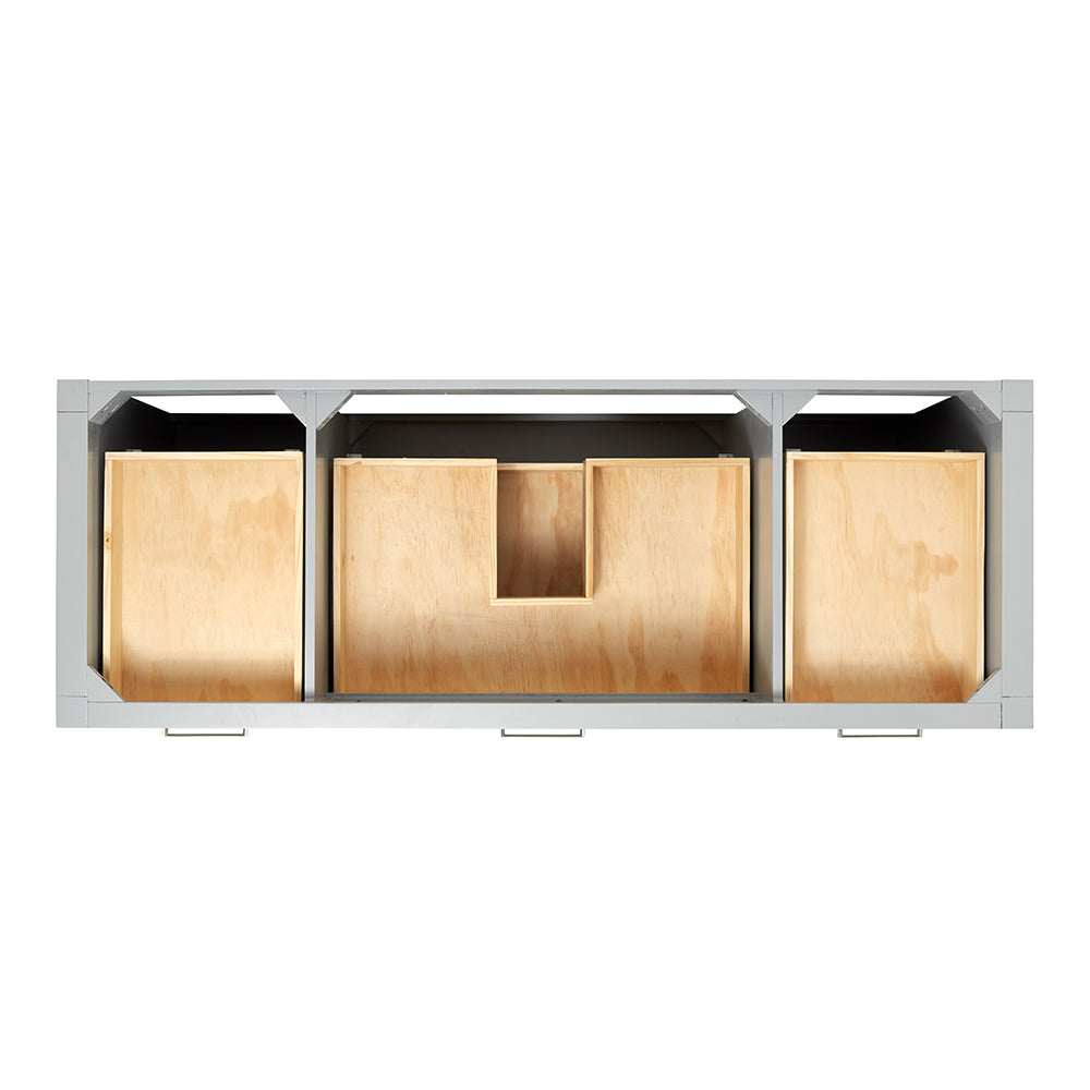 Alenza 60-inch Grey bathroom vanity on white back ground top down