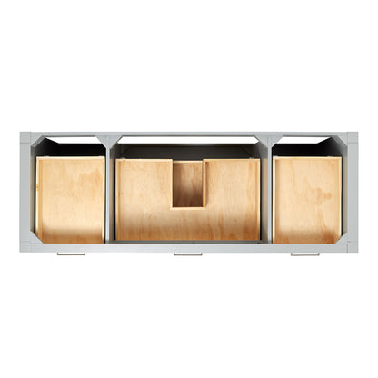 Alenza 60-inch Grey bathroom vanity on white back ground top down