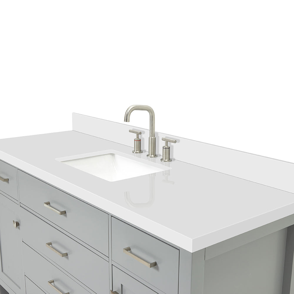 Alenza 60-inch Grey bathroom vanity on detail 3