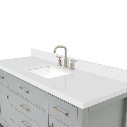 Alenza 60-inch Grey bathroom vanity on detail 3