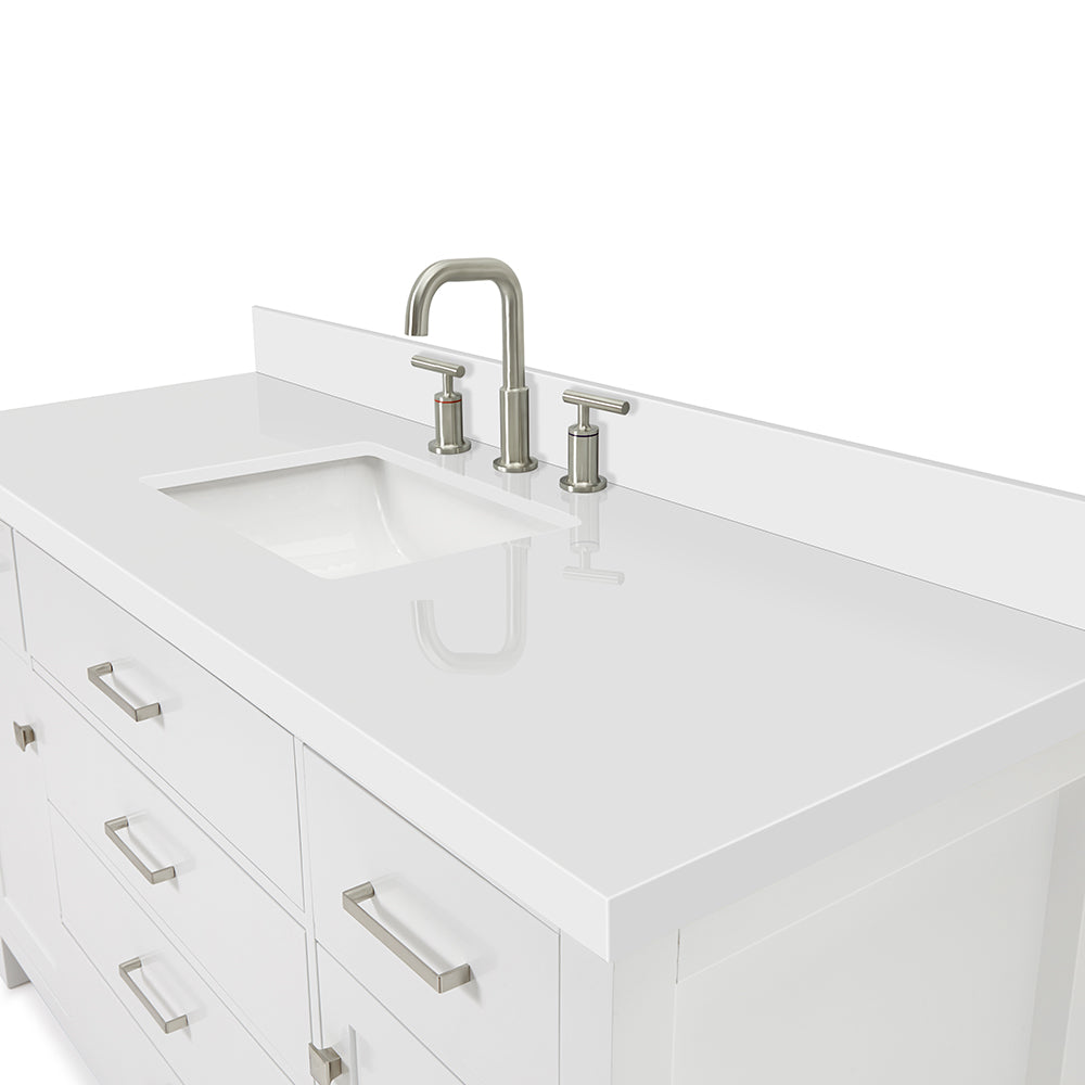 Alenza 60-inch White bathroom vanity on detail 2