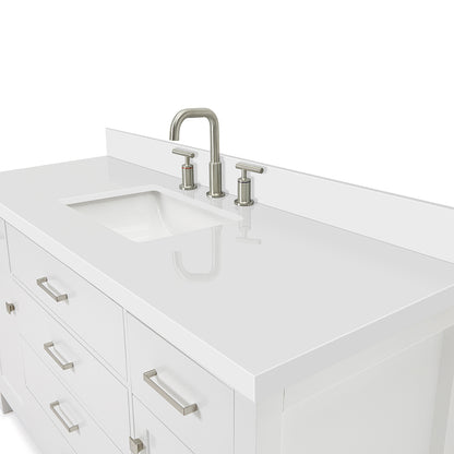 Alenza 60-inch White bathroom vanity on detail 2