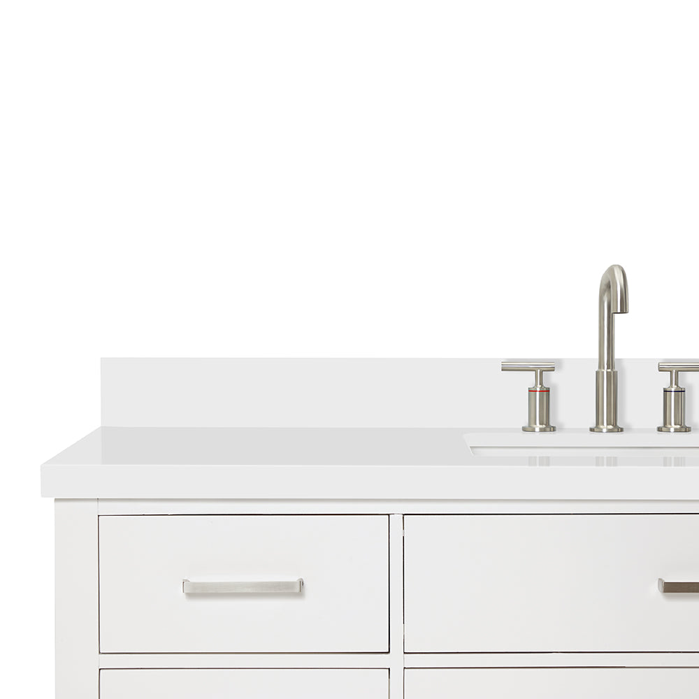 Alenza 60-inch White bathroom vanity on detail 3
