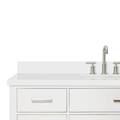 Alenza 60-inch White bathroom vanity on detail 3