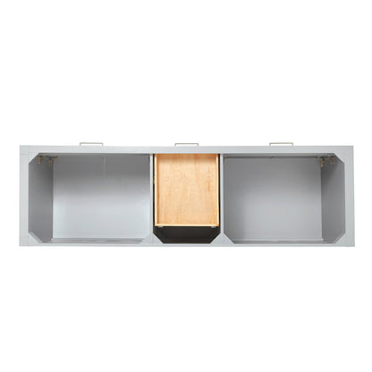 Alenza 72-inch Grey bathroom vanity on white back ground top down