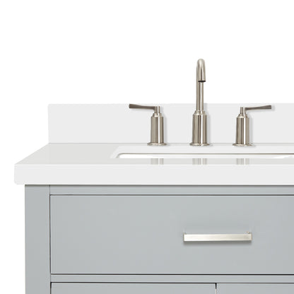 Alenza 72-inch Grey bathroom vanity on detail 2
