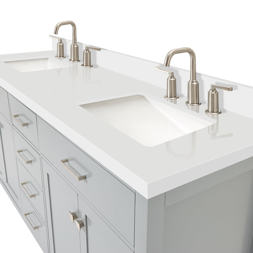 Alenza 72-inch Grey bathroom vanity on detail 3